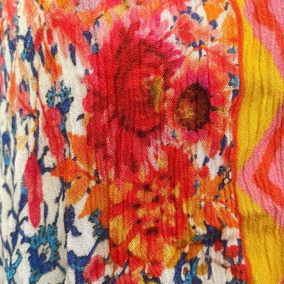Bl-nk London Frances Floral Kimono Top One Size Open Front Boho Colorful Gauzy - Picture 5 of 6